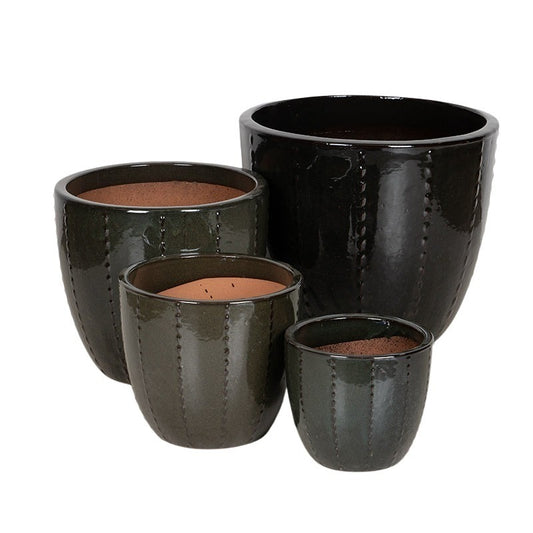 Corset Classic Set De Ghivece Ceramice Verde Cedru 23X20,5-48X43Cm S/4