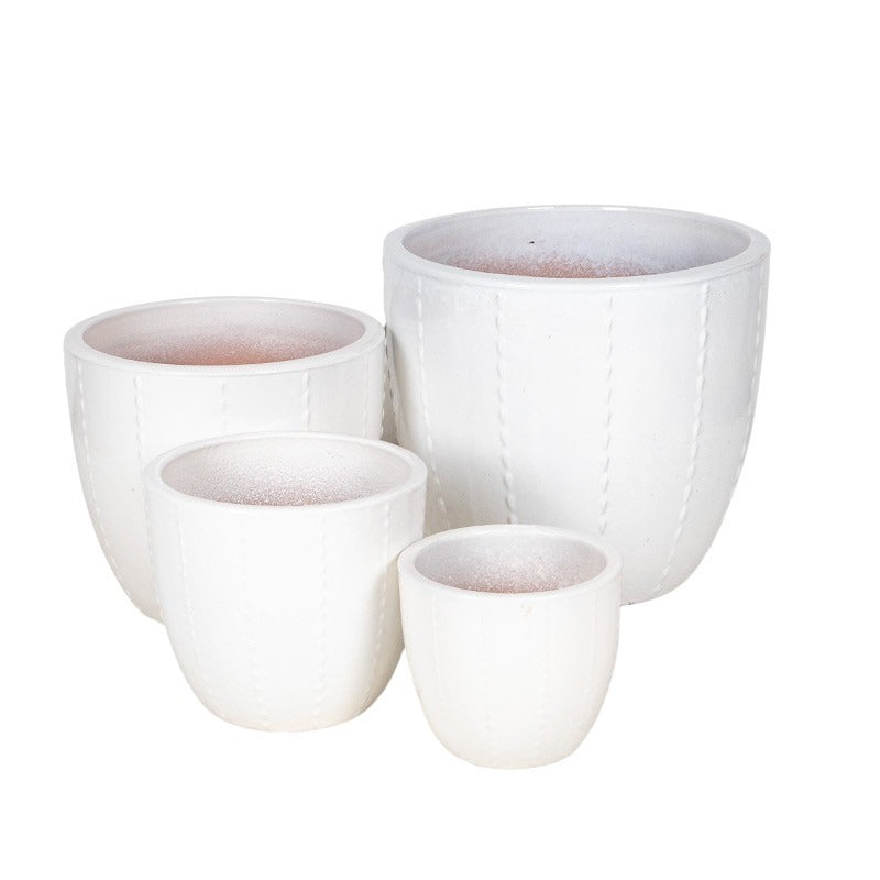 Corset Classic Set Suport Pentru Plante Din Ceramică Alb 23X20,5-48X43Cm S/4