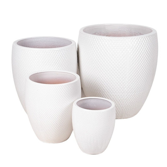 Nantes Monica Set Ghiveci Ceramic Alb 22X25,5-48X52Cm S4