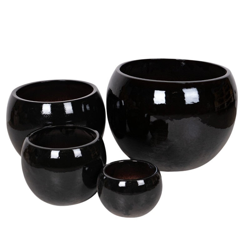 Singa Globe Set Suport Pentru Plante Ceramice Negru 24X16-56X40Cm S4