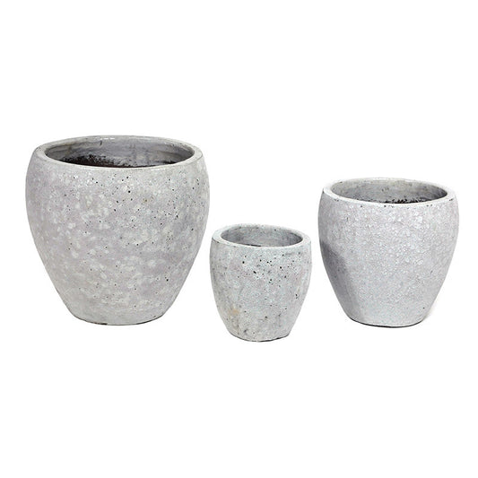 Byron Monica Set Suport Pentru Plante Din Ceramică Gravată Rustic Culoare Nisip 28X25-47X44Cm S3