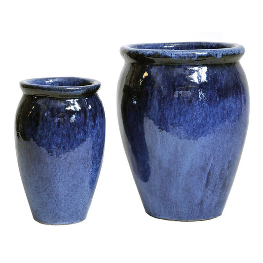 Eliot Apollo Set Suport Pentru Plante Din Ceramică Albastru 27X40-38X50Cm S2