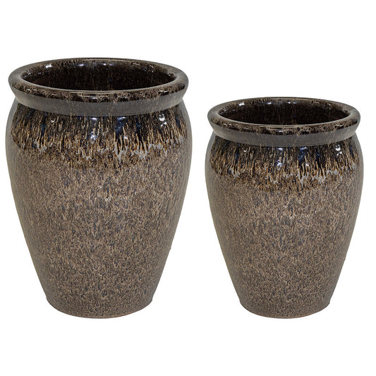 Eliot Apollo Set Suport Pentru Plante Din Ceramică Maro 27X40-38X50Cm S2