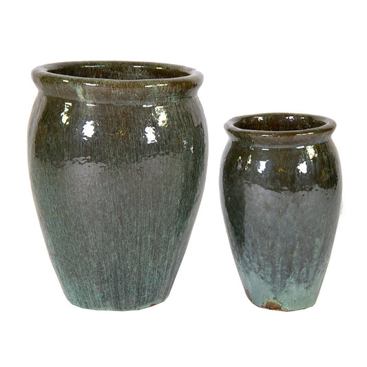 Eliot Apollo Set Suport Pentru Plante Din Ceramică Verde Mușchi 27X40-38X50Cm S2