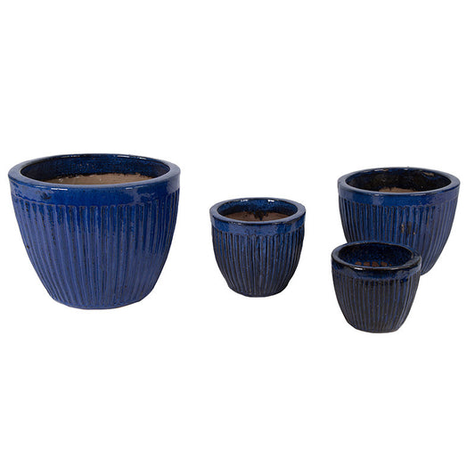 Robbins Classic Ceramic Ghiveci Set Albastru Regal 22X18-48X39Cm S4