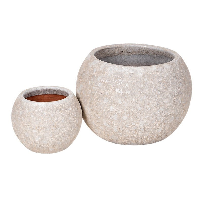 Byron Globe Set Suport Pentru Plante Din Ceramică Gravat Rustic Nisip 29X22-48X36Cm S2