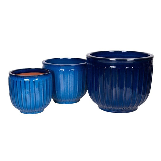 Montgomery Classic Ceramic Ghiveci Set Albastru 35X27-54X45Cm S3