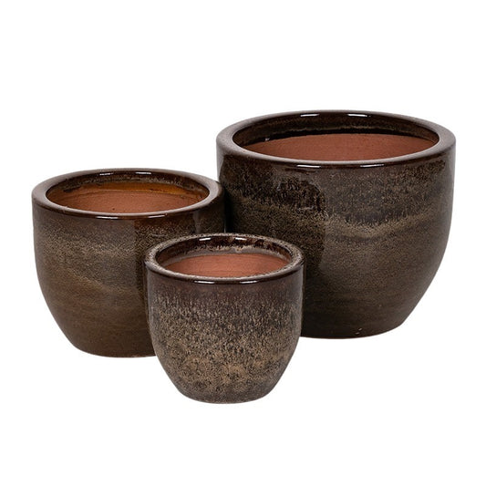 Davenport Classic Ceramică Suport Pentru Plante Set Espresso 18X15-28X22,5Cm S3