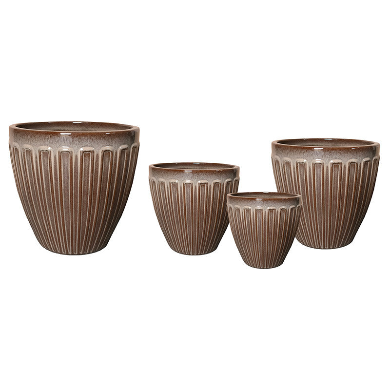 Noble Lines Set Ghiveci Ceramic Clasic Macchiato 31X29,5-58X51Cm S4