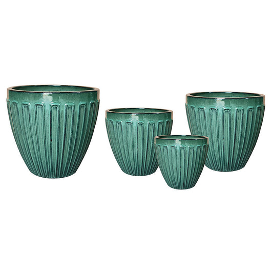 Noble Lines Set Ghiveci Ceramic Clasic Verde Mușchi 31X29,5-58X51Cm S4