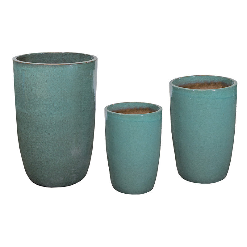 Noble Vase Set De Ghivece Ceramice Gigant Verde Mușchi 42X63-65X100Cm S3