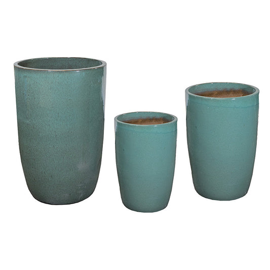 Noble Vase Set De Ghivece Ceramice Gigant Verde Mușchi 42X63-65X100Cm S3