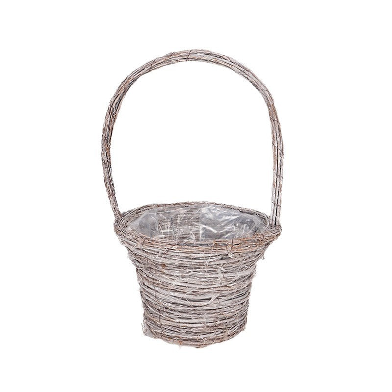 Atlin Răchită Ureche Coș Antic Gri 26X48Cm