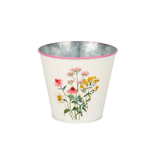 Vas Metalic Meadow Model Floare De Pajiște  Alb 18X16,5Cm