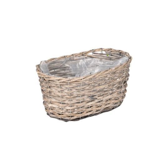 Castron Din Lemn Cu Fantă Ovală Gri 30X14Cm