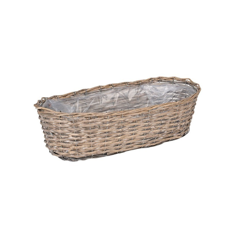 Castron Din Lemn Cu Fantă Ovală Gri 50X16Cm