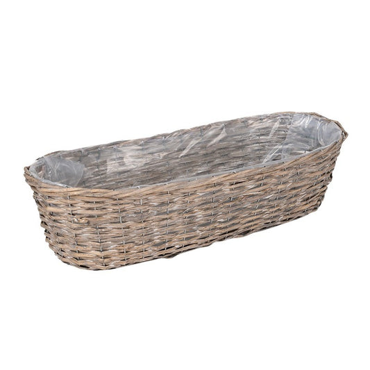 Castron Din Lemn Cu Fantă Ovală Gri 60X16Cm