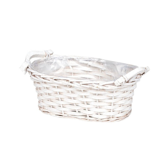 Castron Oval Din Lemn Cu Capac Din Lemn Alb 26X17X11,5Cm