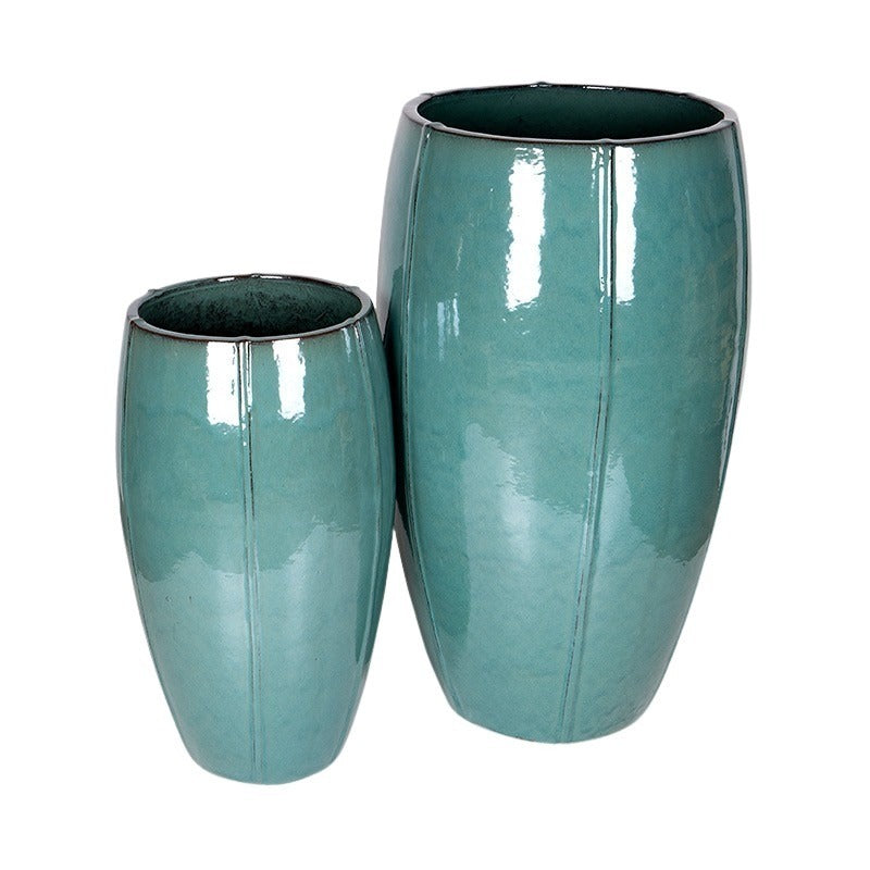 Alden Vase Giant Set De Ghivece Ceramice Turcoaz 44X77-57X100Cm S2