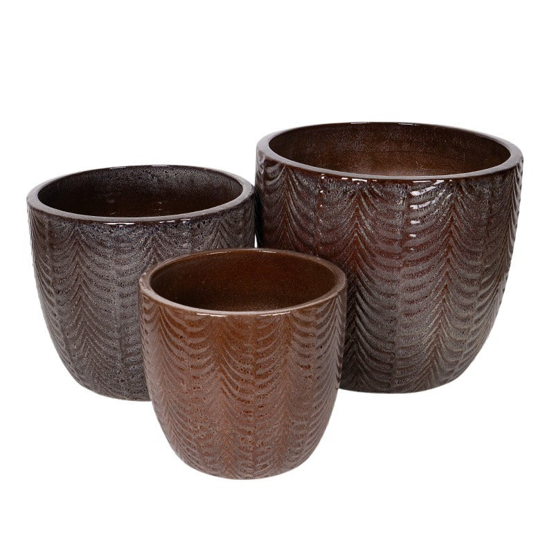 Sylva Set Ghiveci Ceramic Clasic Maro Rustic 38,5X34-57X49Cm S3