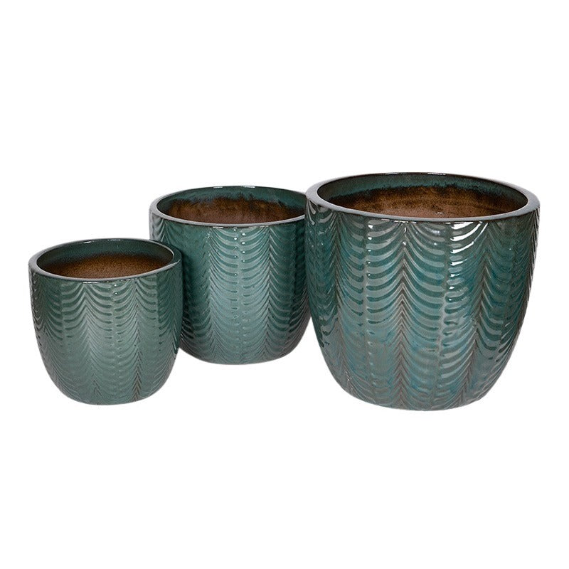 Sylva Set Ghiveci Ceramic Clasic Verde Mușchi 38,5X34-57X49Cm S3