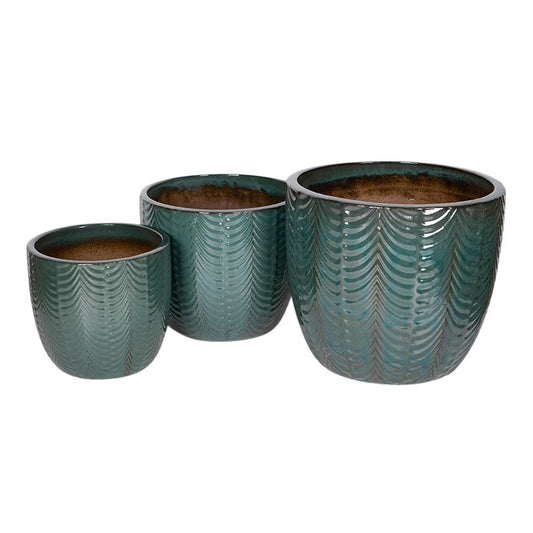 Sylva Set Ghiveci Ceramic Clasic Verde Mușchi 38,5X34-57X49Cm S3