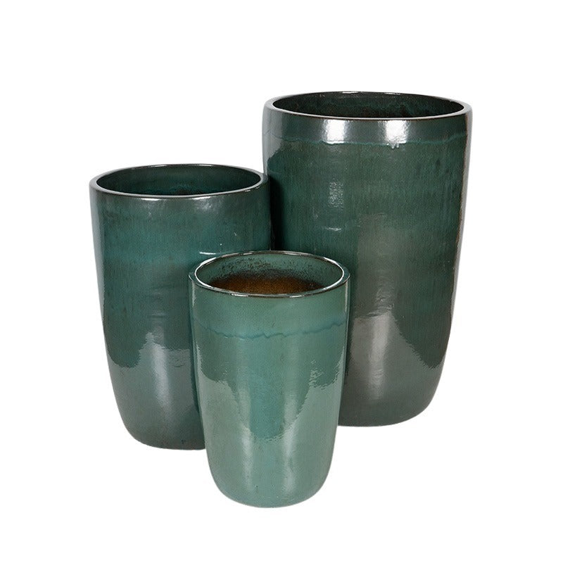Tatum Vase Suport Uriaș Pentru Plante Ceramice Set Verde Mușchi 42X63-65X100Cm S3
