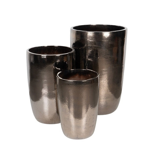 Tatum Vase Suport Gigant Pentru Plante Ceramice Set Bronz 42X63-65X100Cm S3
