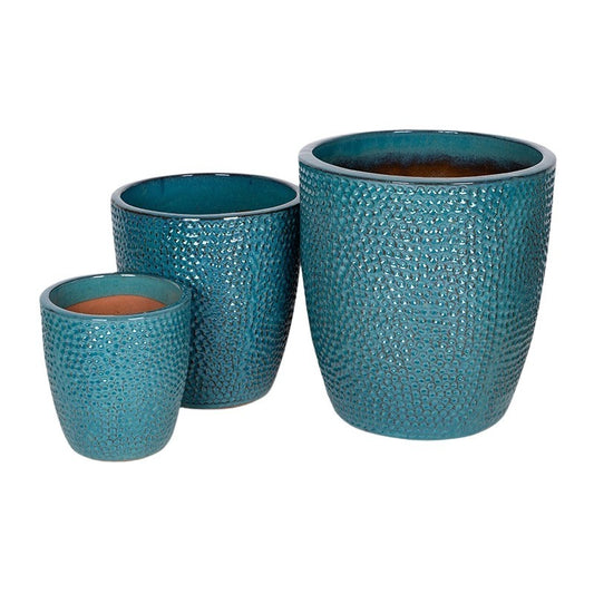 Tessa Vase Suport Pentru Plante Ceramice Set Turcoaz 26,5X28-47X50Cm S3