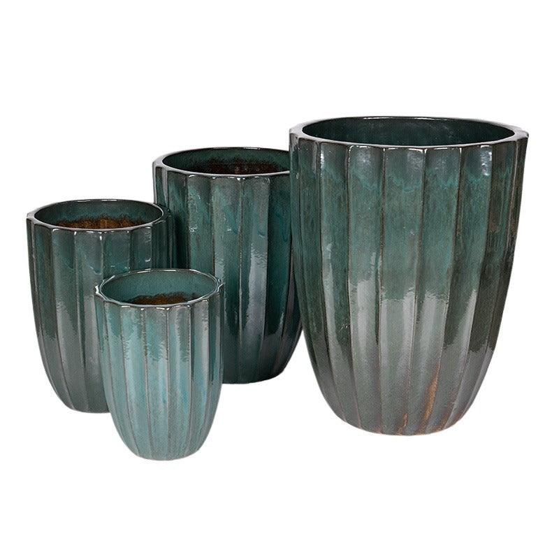 Harlow Vase Set Vază Ceramică Verde Mușchi 30X39-55X71Cm S4