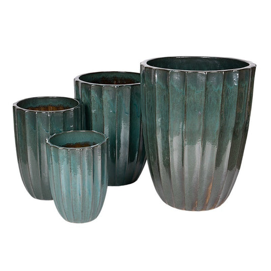 Harlow Vase Set Vază Ceramică Verde Mușchi 30X39-55X71Cm S4