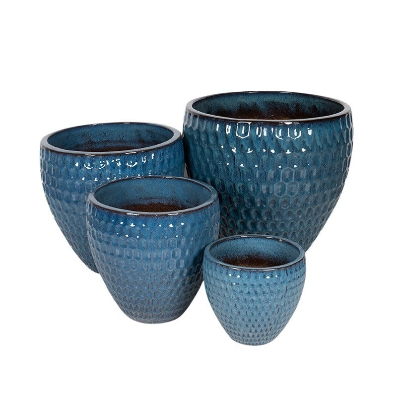 Remy Classic Set Ghiveci Ceramic Albastru Antic 30X27-57,5X55,5Cm S4