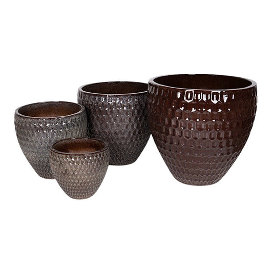 Remy Classic Set Suport Pentru Plante Din Ceramică Maro Rustic 30X27-57,5X55,5Cm S4