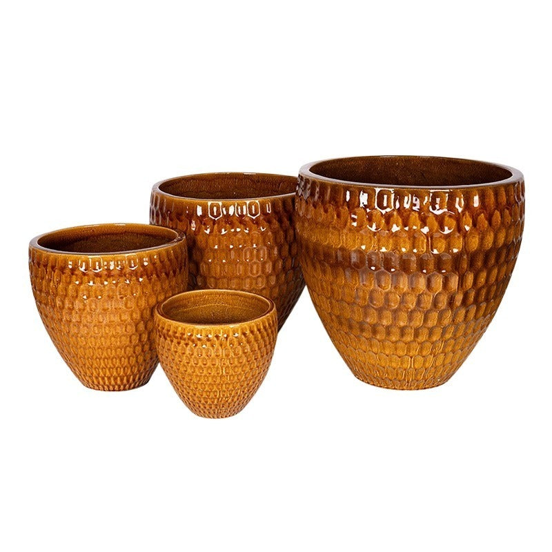 Remy Classic Ceramică Suport Pentru Plante Set Miere Maro 30X27-57,5X55,5Cm S4