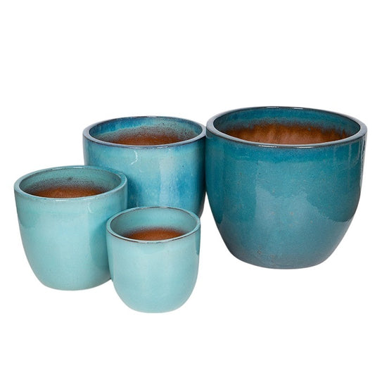 Aspen Classic Set Suport Pentru Plante Din Ceramică Albastru Azur 30X27-59X50Cm S4