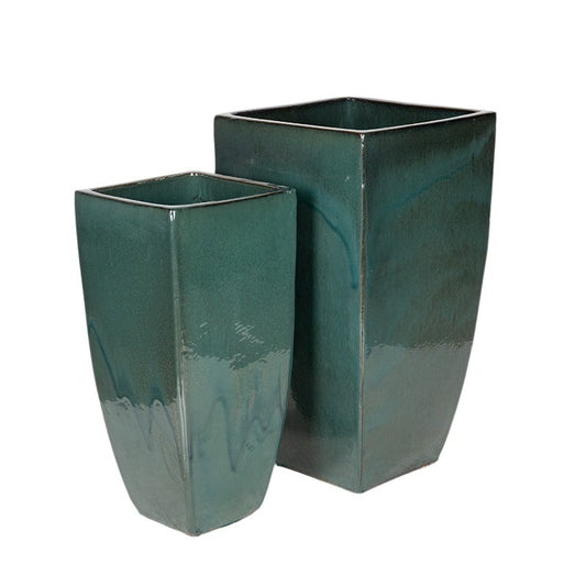 Indy Vase Set Vase Ceramice Verde Mușchi 35X35X62-42X42X78Cm S2