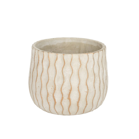 Oală De Ciment Ripple Gri-Auriu 10X8Cm