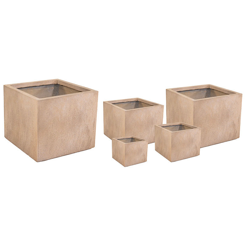 Yukon Cube Compozit Suport Pentru Plante Set Bej 23X23X23-55X55X46Cm S5