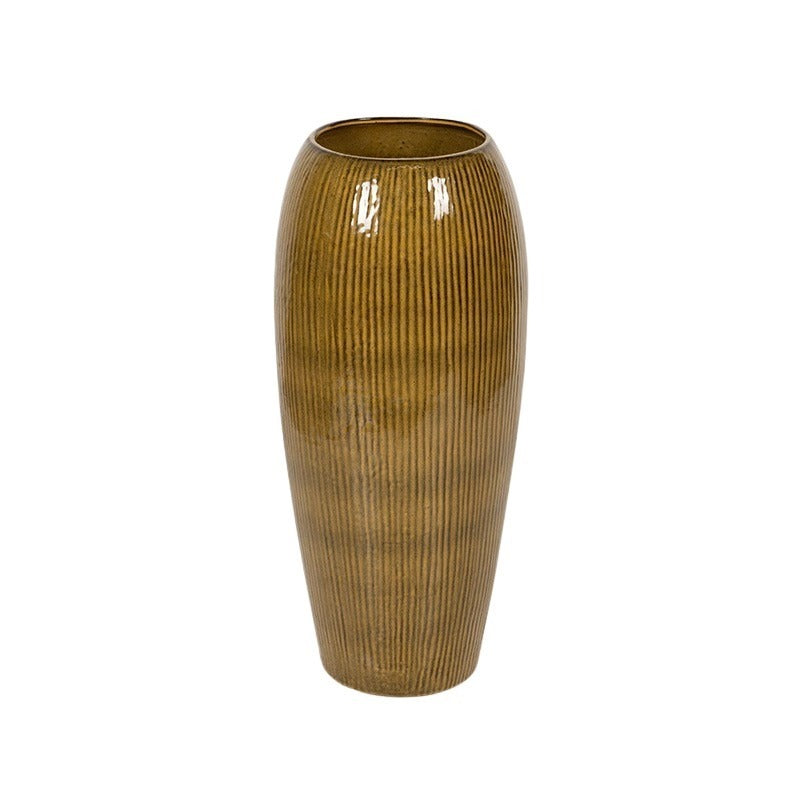 Vaza Ceramică Saxon Verde Oliv 33X80Cm