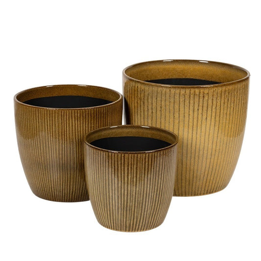 Hartley Set De Vase Ceramice Verde Măsliniu 31X28-46X42Cm S3