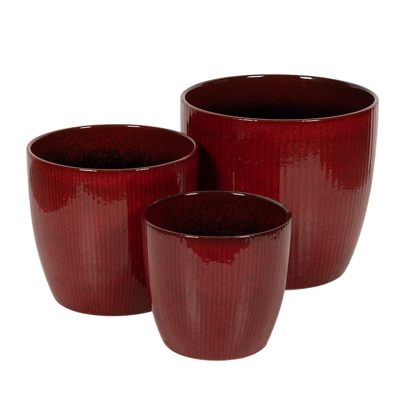 Hartley Set De Vase Ceramice Roșii 31X28-46X42Cm S3