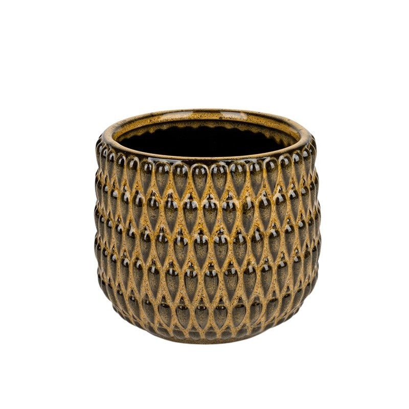 Gemma Vas Ceramic Maro Auriu 15,5X14,5Cm