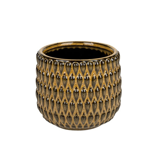 Gemma Vas Ceramic Maro Auriu 15,5X14,5Cm