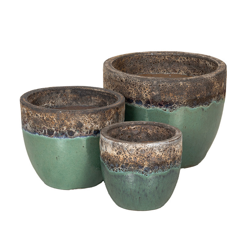 Calloway Classic Set Ghiveci Ceramic Turcoaz 22,5X19,5-38X31Cm S3