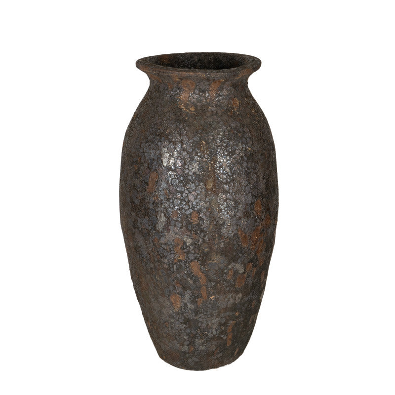 Vază Rhodes Vază Ceramică Gravată Rustic Negru 60X115Cm