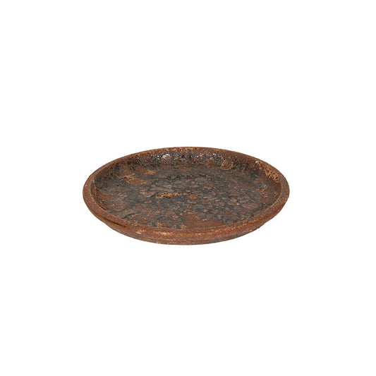 Anderson Farfurie Sub Ghiveci Dinceramică Gravat Rustic Rugina Maro 22X3Cm