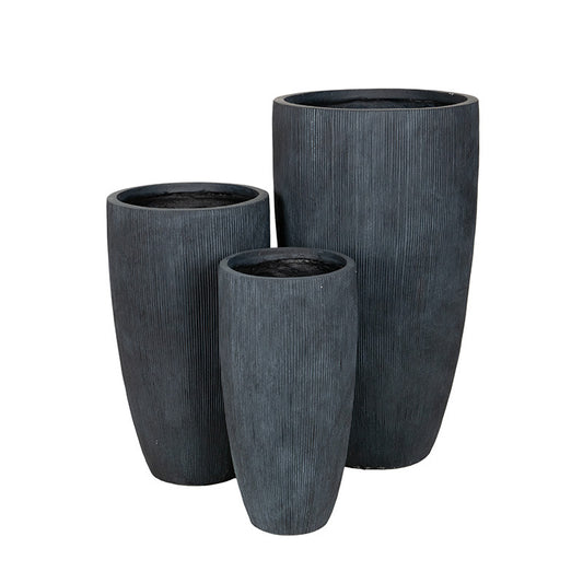 Toronto Vase Giant Compozit Titular De Plante Set Grafit 33X66-56X100Cm S3
