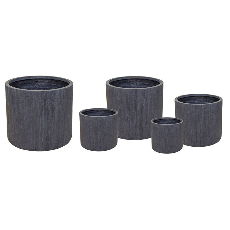 Toronto Cilindru Compozit Suport Pentru Plante Set Grafit 25X25-54X51Cm S5