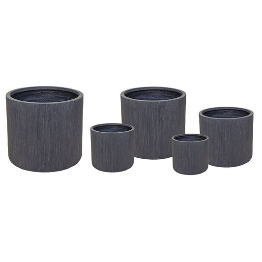 Toronto Cilindru Compozit Suport Pentru Plante Set Grafit 25X25-54X51Cm S5