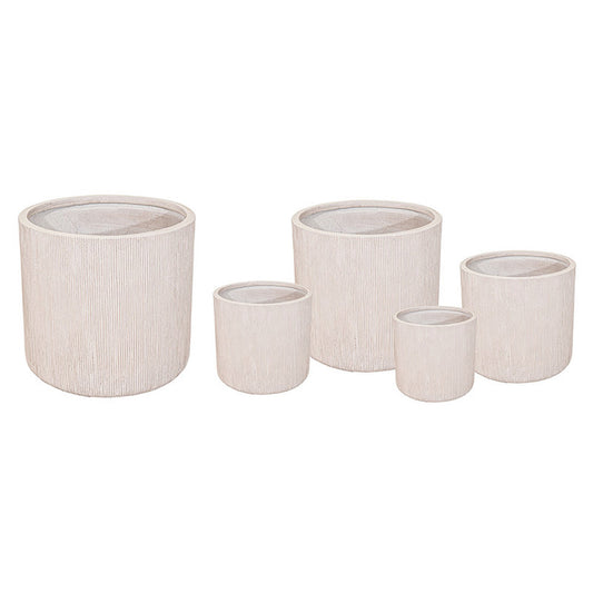 Toronto Cilindru Compozit Suport Pentru Plante Set Culoare Nisip 25X25-54X51Cm S5